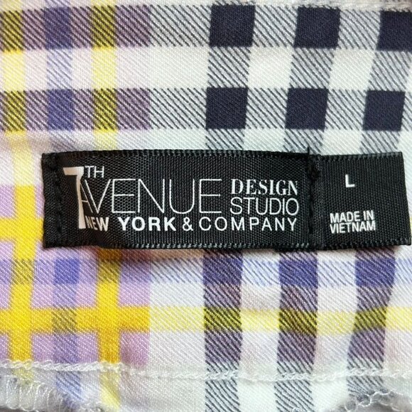 7th Avenue New York & Company Plaid Stretch Ankle Length Pant - Size Large - Picture 4 of 6